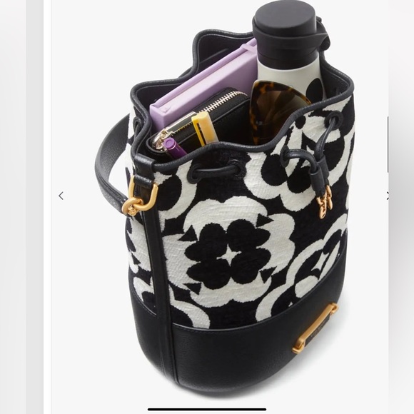 Kate Spade Flower Monogram Gramercy Chenille Medium Bucket Bag NWOT - Picture 5 of 7